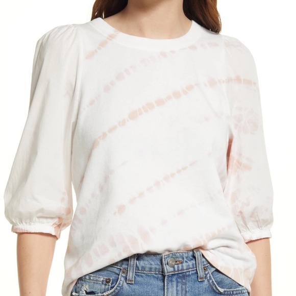 Splendid Women's Celeste Puff Sleeve Top In Sugar Tie Dye Size Medium NWT - Picture 1 of 7